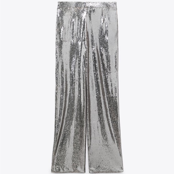 Zara straight leg sequin pants - Picture 3 of 5